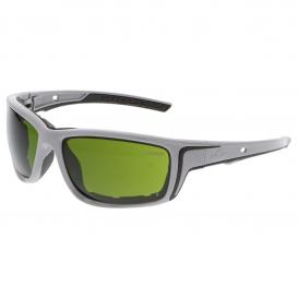 MCR Safety SR5230PF Swagger SR5 Safety Glasses - Gray Foam Lined Frame - Green Shade 3.0 MAX6 Anti-Fog Lens