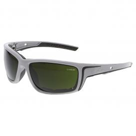 MCR Safety SR5250PF Swagger SR5 Safety Glasses - Gray Foam Lined Frame - Green Shade 5.0 MAX6 Anti-Fog Lens