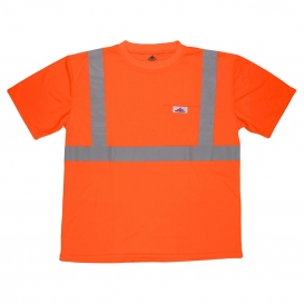 MCR Safety STSCL2M Type R Class 2 Short Sleeve Safety T-Shirt - Orange