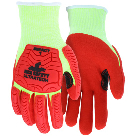 MCR Safety UT1953 UltraTech Cut Pro Mechanics Nitrile Foam Gloves - 13 Gauge HyperMax Shell - TPR Back