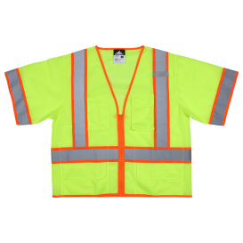 MCR Safety V3210 Type R Class 3 Luminator Two-Tone Safety Vest - Yellow/Lime