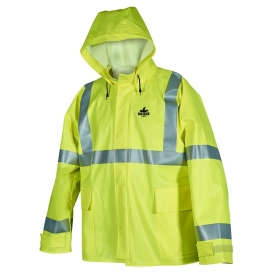 MCR Safety XBJ38JH Big Jake Type R Class 3 PVC/Nomex X-Back Flame Resistant Rain Jacket