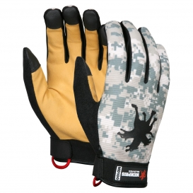 MCR Safety MD100 Mechanics Gloves - Synthetic Grain Deerskin Palm & Fingers - Digital Camo Fabric Back