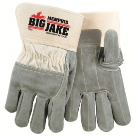 Memphis 1734 Big Jake Double Leather Palm Gloves - 3/4 Leather Back - 2.75\\\