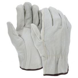 MCR Safety 3202 CV Grade Unlined Grain Cow Leather Driver Gloves - Straight Thumb - Natural
