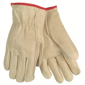 Memphis 3202 Economy Grade Unlined Grain Cow Leather Driver Gloves - Straight Thumb - Natural