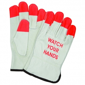 MCR Safety 3215PI Economy Grade Unlined Cow Grain Driver Gloves - \