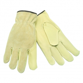 Memphis 3405 Industry Grade Grain Pigskin Leather Driver Gloves - Keystone Thumb - Natural