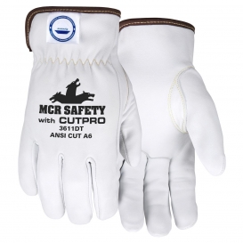 MCR Safety 3611DT Premium Goatskin Leather Driver Gloves - DSM Diamond Tech Lined