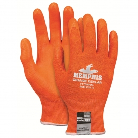 Memphis 9178NFO Nitrile Foam Knit Gloves - 13 Gauge Kevlar Shell - Hi-Vis Orange