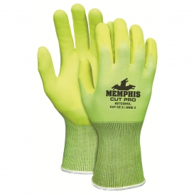 Memphis 92723HV Cut Pro Gloves - 13 Gauge HPPE/Nylon/Lycra Shell - Nitrile Foam Palm & Fingers