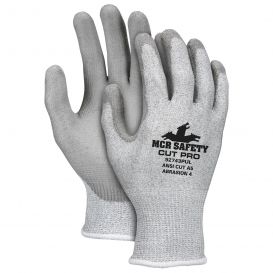Memphis 92743PU Cut Pro Gloves - 13 Gauge HPPE/Steel Shell - Polyurethane Palm and Fingers