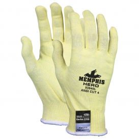 Memphis 93840 Hero Gloves - 13 Gauge Light Weight Kevlar/Stainless Steel/Spandex Fiber - Yellow