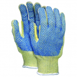 Memphis 93859 Hero Gloves - 7 Gauge Kevlar/Stainless Steel/Nylon Shell - PVC Double Sided Dots - ANSI Cut A7