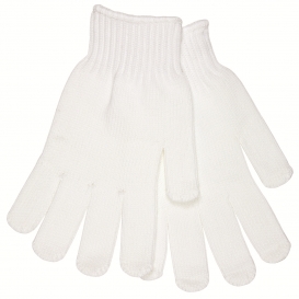 MCR Safety 9615M String Knit Gloves - 7 Gauge Polyester - Hemmed - White