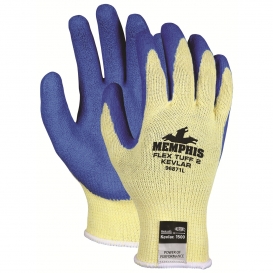 Memphis 96871 Flex Tuff 2 Gloves - 10 Gauge Kevlar/Synthetic Shell - Latex Dipped Palm & Fingers