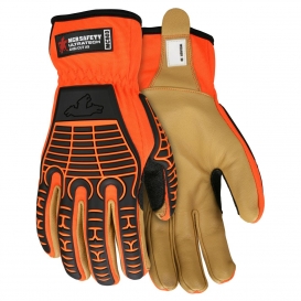 MCR Safety MC503 UltraTech Mechanics Gloves - Premium Goatskin Leather Palm - TPR Padded Back