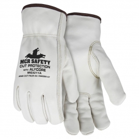 MCR Safety MG3211A Select Grain Cow Leather Driver Gloves - Keystone Thumb