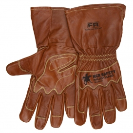 MCR Safety MU3624G Mustang Utility Premium Goatskin Double Palm Driver Gloves - Gauntlet Cuff