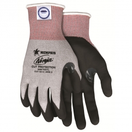 Memphis N9676DT Ninja Cut Resistant Gloves - 15 Gauge Dyneema Nylon/Fiberglass Shell - Breathable Nitrile Foam Coated Palm