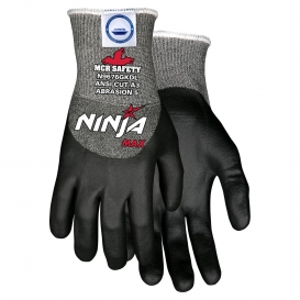 MCR Safety N9676GKD Ninja Max Gloves - 10 Gauge Dyneema/Synthetic Shell - Bi-Polymer Coating