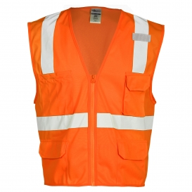 Kishigo 1292 Zipper Front Solid 6-Pocket Safety Vest - Orange