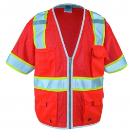 Kishigo 1750 Premium Brilliant Series Heavy Duty Safety Vest - Fluorescent Red