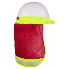 Kishigo B12 Enhanced Visibility Hard Hat Sun Shield - Red/Lime