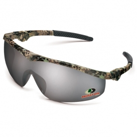 Crews MO117 Mossy Oak Storm Safety Glasses - Camo Frame - Silver Mirror Lens