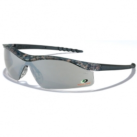Crews Mossy Oak Dallas Safety Glasses - Camo Frame - Silver Mirror Lens
