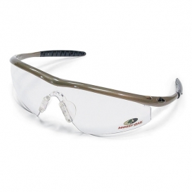 Crews Mossy Oak Tremor Safety Glasses - Brown Frame - Clear Lens