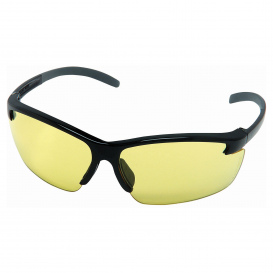 MSA 10033740 Pyrenees Safety Glasses - Black Frame - Amber Anti-Fog Lens