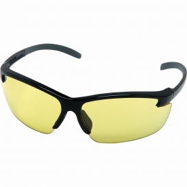MSA 10033740 Pyrenees Safety Glasses - Black Frame - Amber Anti-Fog Lens