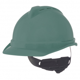 MSA 10034033 V-Gard 500 Vented Cap Style Hard Hat - 6-Point Ratchet Suspension - Navy Gray