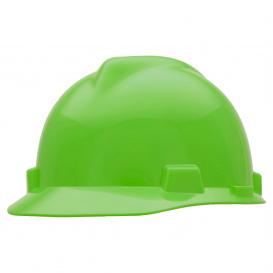 MSA 10057435 V-Gard Cap Style Hard Hat - 1-Touch Suspension - Lime Green