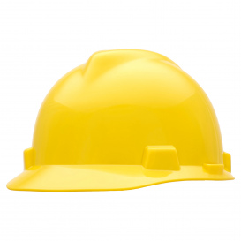 MSA 10057443 V-Gard Cap Style Hard Hat - 1-Touch Suspension - Yellow