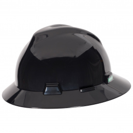 MSA 10058337 V-Gard Full Brim Hard Hat - 1-Touch Suspension - Black