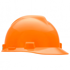 MSA 10058632 Super-V Cap Style Hard Hat - 1-Touch Suspension - Hi-Viz Orange