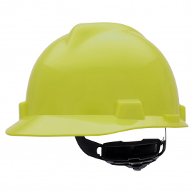 MSA 10061512 V-Gard Cap Style Hard Hat - Fas-Trac III Suspension - Hi-Viz Yellow/Green