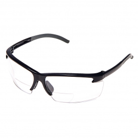MSA 10065847 Pyrenees MAG Safety Glasses - Black Frame - Clear Anti-Fog Lens - 2.0 Bifocal Magnification