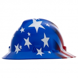 MSA 10071157 American Freedom Series V-Gard Full Brim Hard Hat - American Stars and Stripes