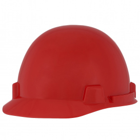 MSA 10074071 SmoothDome Cap Style Hard Hat - 4-Point Fas-Trac III Suspension - Red
