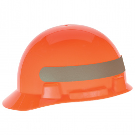 MSA 10096141 SmoothDome Cap Style Hard Hat - Fas-Trac Suspension - Hi-Viz Orange w/ Silver Stripe