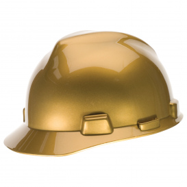 MSA 10101854 Specialty V-Gard Cap Style Hard Hat - Fas-Trac Suspension - Metallic Gold