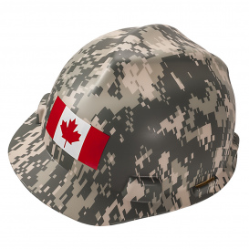 MSA 10104925 V-Gard Cap Style Hard Hat - Fas-Trac III Suspension - Camouflage w/Canadian Flag