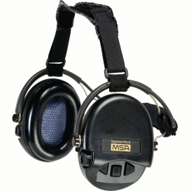 MSA 10149445 Supreme Pro-X Ear Muffs w/ Black Neckband - 19dB NRR -Black