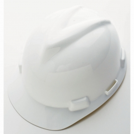 MSA 10150199 V-Gard GREEN Cap Style Hard Hat - Fas-Trac III Suspension - White