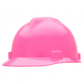 MSA 10155231 V-Gard Cap Style Hard Hat - Staz-On Suspension - Hot Pink