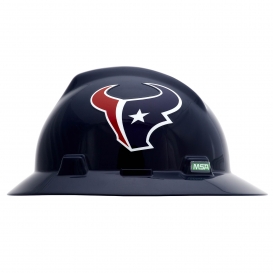 MSA 10194754 V-Gard NFL Full Brim Hard Hat - Houston Texans