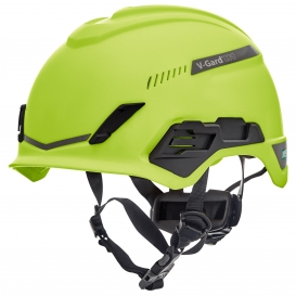MSA 10194788 V-Gard H1 Trivent Safety Helmet - Fas-Trac Suspension - Hi-Viz Yellow/Green